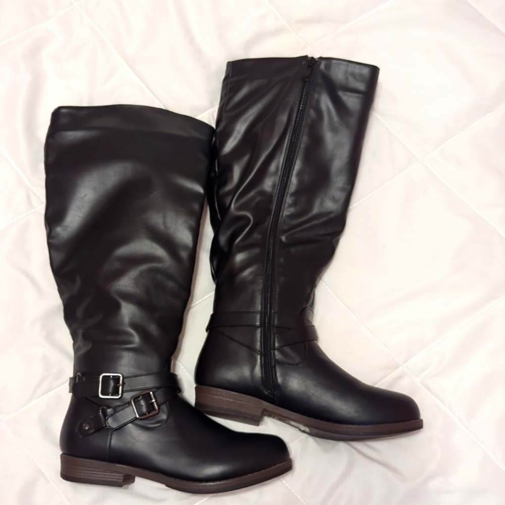 Black knee-high riding boots sz 8 NWOT